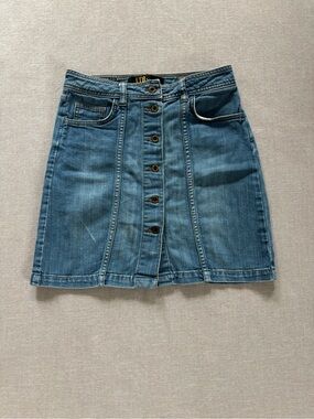 LTB retro a-line button front denim jean skirt XS